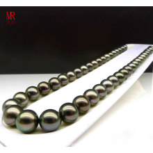 9-10мм таитянское черное жемчужное ожерелье